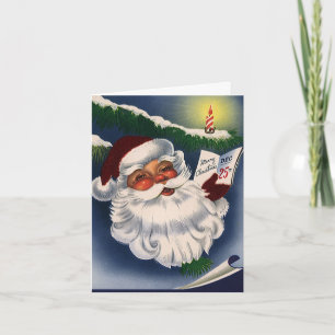50er Retro Jolly Santa Claus, Weihnachtsfeiertage Feiertagskarte
