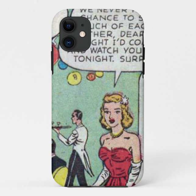 50er Romantisches Comic Case-Mate iPhone Hülle (Rückseite)
