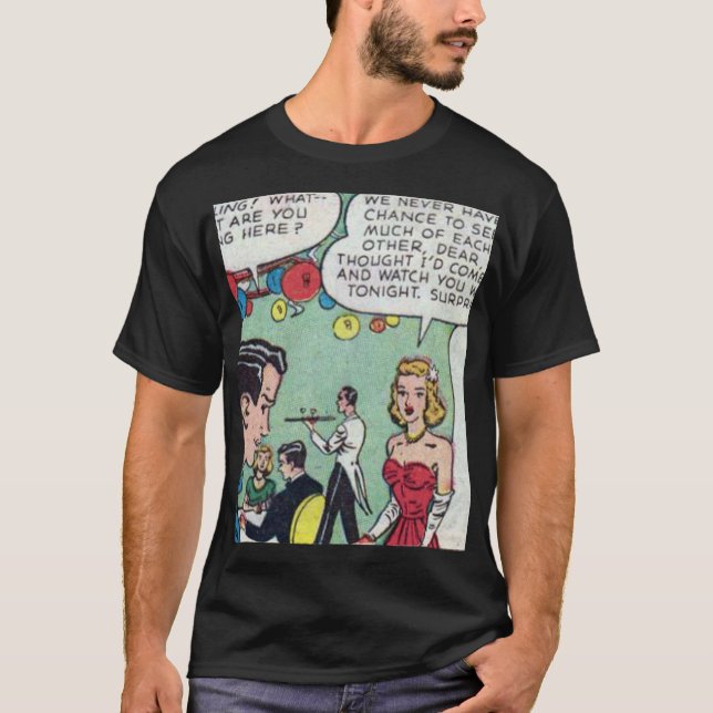 50er Romantisches Comic T-Shirt (Vorderseite)
