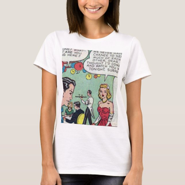 50er Romantisches Comic T-Shirt (Vorderseite)
