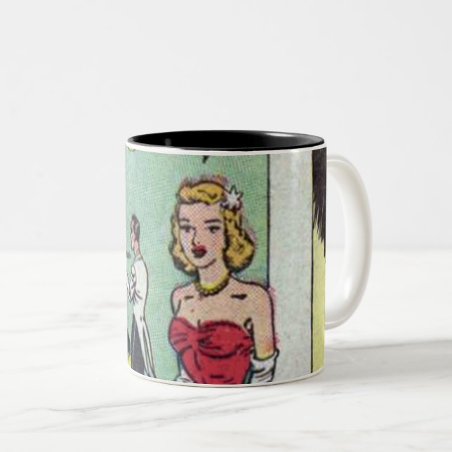 50er Romantisches Comic Zweifarbige Tasse (VorderseiteRechts)