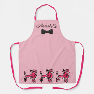 50er rosa Poodles Personalisieren Schürze