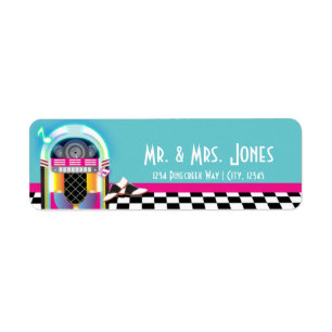 50er Sock Hop Dance Party Jukebox Adresslabels