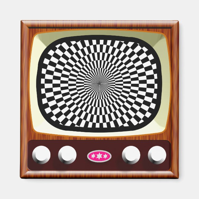 50er Television Op Art Magnet (Vorne)