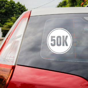 50k-Läufer Ultra-Marathon Open Fensteraufkleber
