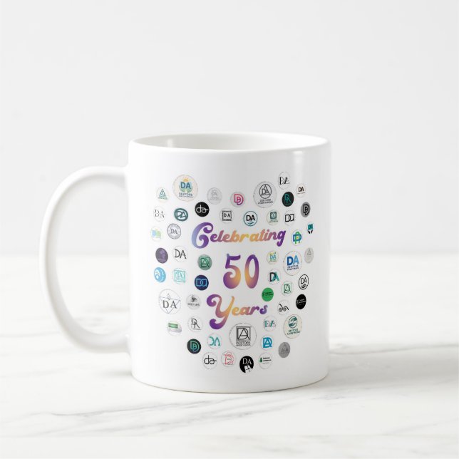50th Anniversary 50 Logos Mug  (Gauche)