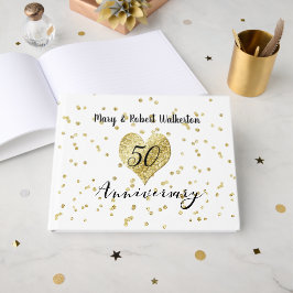 50th Anniversary Gold Confetti Wedding Guestbook Gästebuch