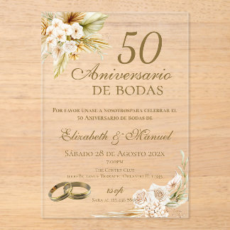 50th Anniversary invitation Acryleinladungen