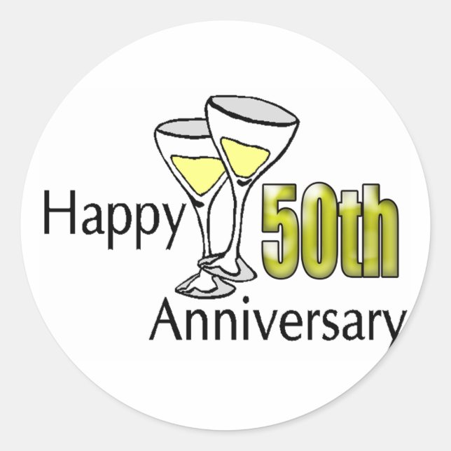 50th Anniversary Runder Aufkleber (Vorderseite)