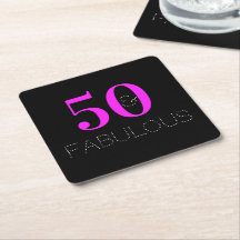 50th Birthday 50 fabulous Neon Pink Black Party