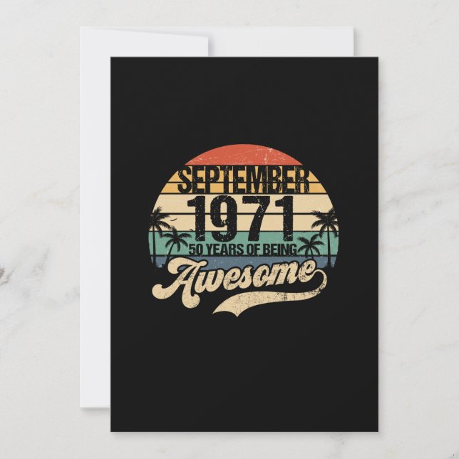 50th Birthday 50 Year Old Awesome Since September Save The Date (Vorderseite)