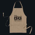 50th Birthday | Customizable for any age Schürze<br><div class="desc">50th Birthday BBQ apron Customizable for any age. Cheers to 50 years. Aged to perfektion. Present for fifty year old men; dad,  husband,  uncle,  grandpa,  brother usw. Personalizable age number,  slogan and color. Cute birthday party gift idea</div>