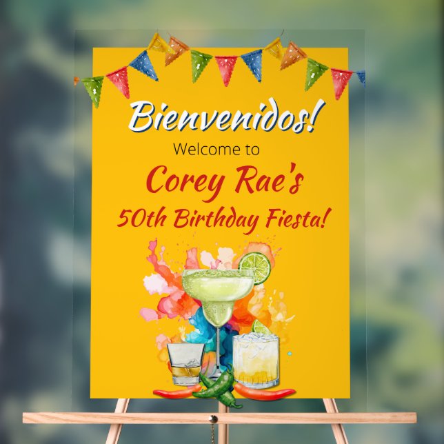 50th Birthday Fiesta Themed Bienvenidos Welcome (Neutre)