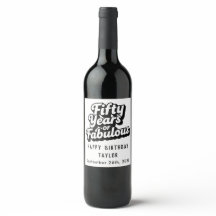 50th Birthday Fifty Years of Fabulous Retro White