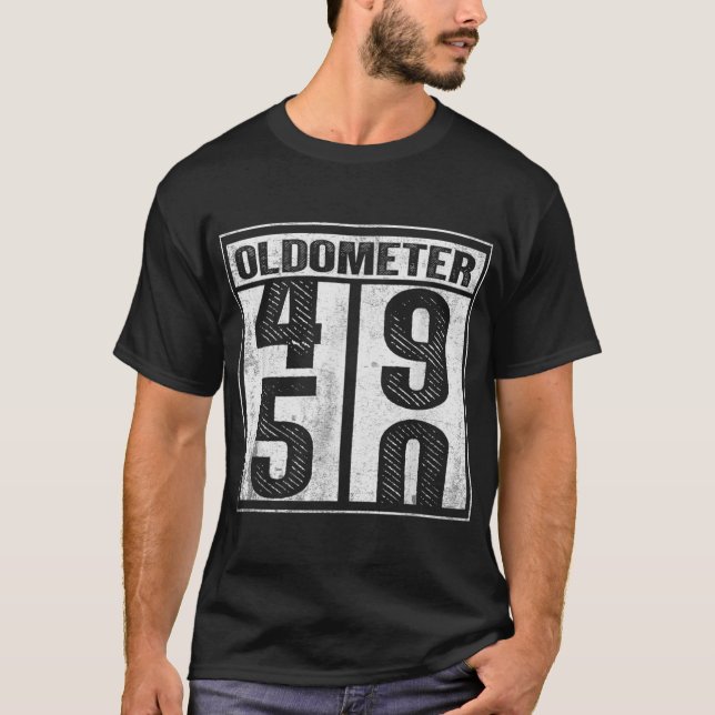 50th Birthday Funny Gift Men Women Oldometer 4950  T-Shirt (Vorderseite)