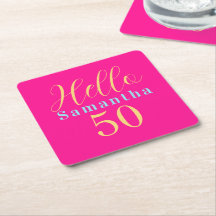 50th Birthday Hello 50 Hot Pink Party