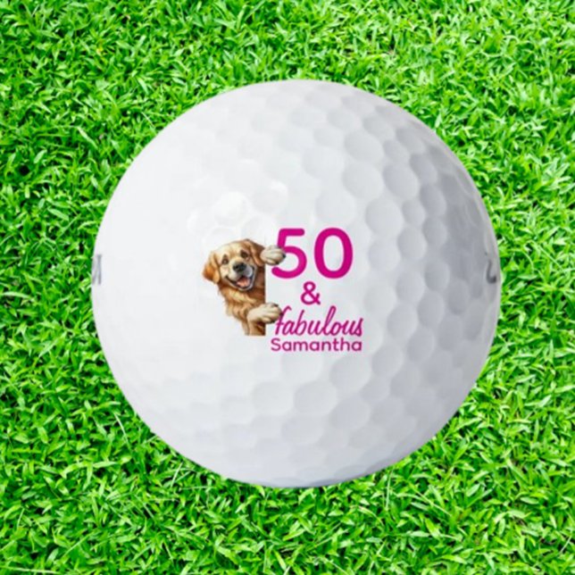 50th Birthday  Labrador gift Golfball (Celebrate a 50th birthday with unique Labrador golf balls—perfect for dog lovers who enjoy golf. Mak)
