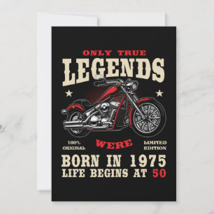 50th Birthday Man Biker Motorcycle Chopper 1975 Einladung