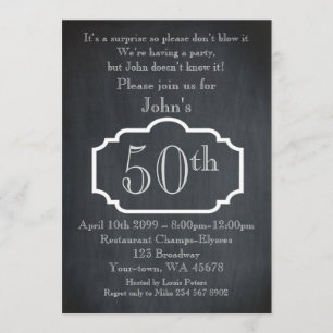 50th, Birthday Man, Party Man, beliebiges Alter, C Einladung