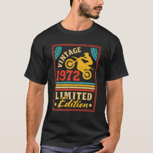 50Th Birthday Men Vintage 1972 Biker Mo T-Shirt