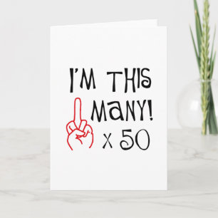 50th birthday Middle Finger Salute Karte