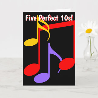 50th Birthday Music Notes Folded Greeting Card Karte