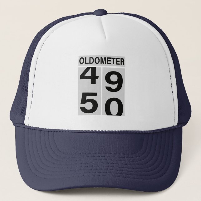50th Birthday Oldometer Hat Truckerkappe (Vorderseite)