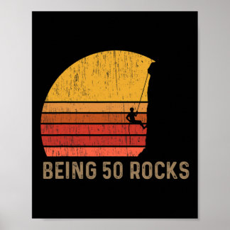 50th Birthday Rock Climbing Poster