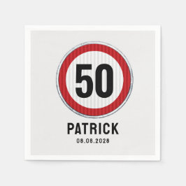 50th Birthday Speed Limit Sign Serviette