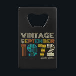 50th Birthday Vintage September 1972 Limited Edtn. Geldbeutel Flaschenöffner<br><div class="desc">50th Birthday Vintage September 1972 Limited Edtn.</div>