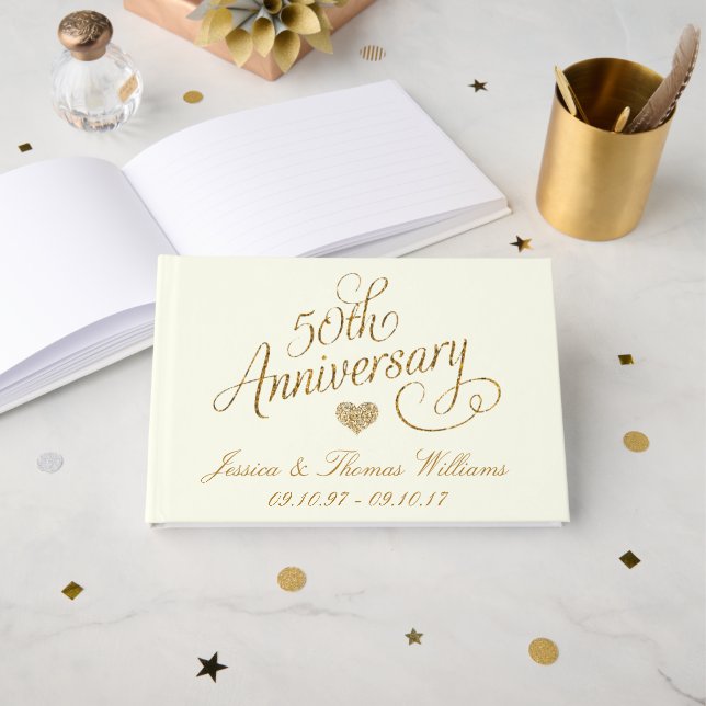 50th Golden Wedding Anniversary Gästebuch (Vorderseite Offen)
