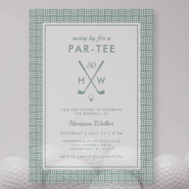 50th Golf Birthday Party Adult Any Age Green White Einladung