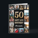 50th Happy Birthday Black and Gold Foto Collage Karte<br><div class="desc">50. Happy Birthday Black und Gold Foto Collage Geburtstagskarte. Für weitere Anpassungen klicken Sie bitte auf die Schaltfläche "Anpassen" und verwenden Sie unser Designwerkzeug,  um diese Vorlage zu ändern.</div>