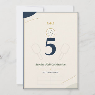 50th Pickleball Geburtstag Tischnummernkarte Nav Einladung
