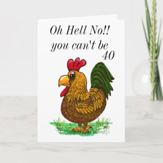 50th Rooster Birthday card, Oh Hell No Dankeskarte
