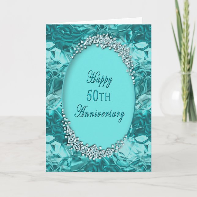 50th WEDDING ANNIVERSARY - Blue Ice Karte (Vorderseite)
