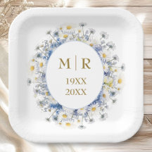 50th Wedding Anniversary Daisy Blue & Gold