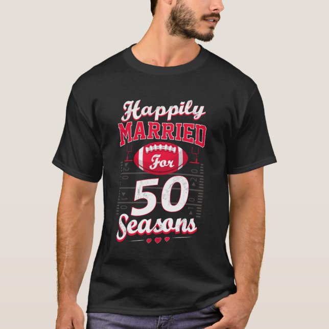 50th Wedding Anniversary Funny Football Lover Gift T-Shirt (Vorderseite)