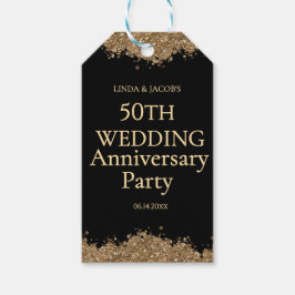 50th Wedding Anniversary Gold Faux Glitter  Geschenkanhänger