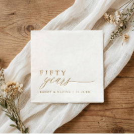 50th Wedding Anniversary Napkins Elegant Gold Servietten Mit Folie