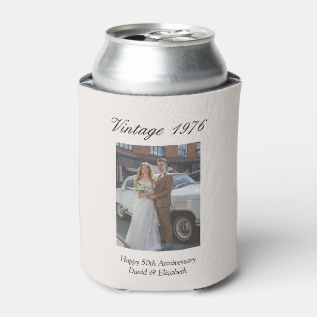 50th Wedding Anniversary Party Favor Custom Photo Dosenkühler (Kanne Vorderseite)