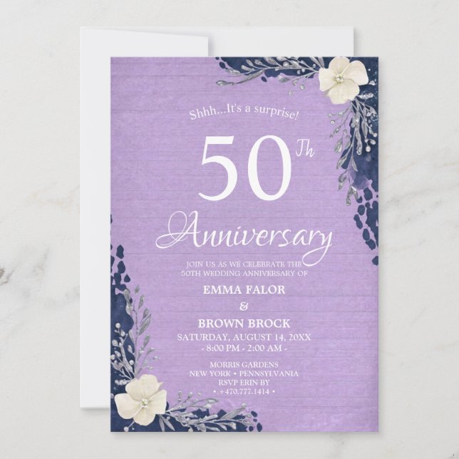 50th Wedding Anniversary Surprise Invitation (Devant)