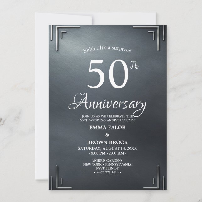 50th Wedding Anniversary Surprise Invitation (Devant)