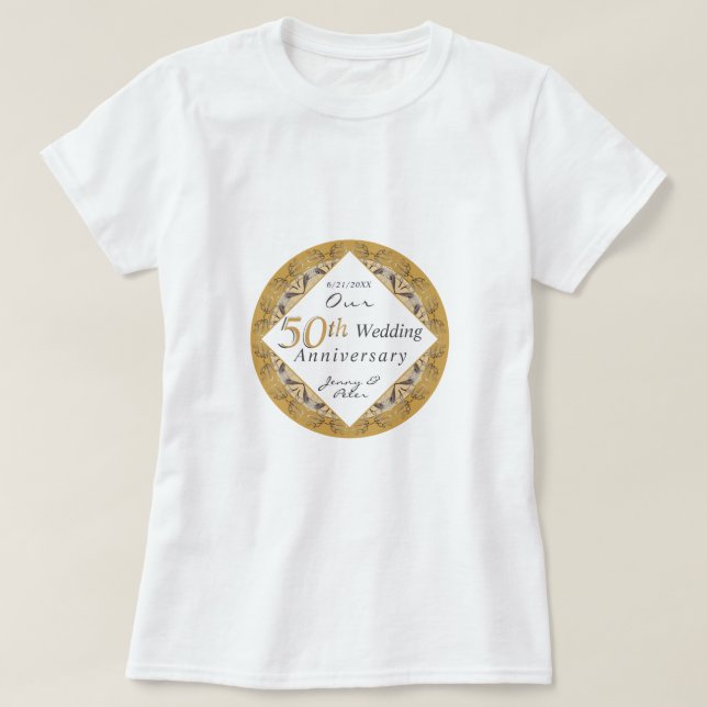 50th Wedding Anniversary  T-Shirt (Design vorne)