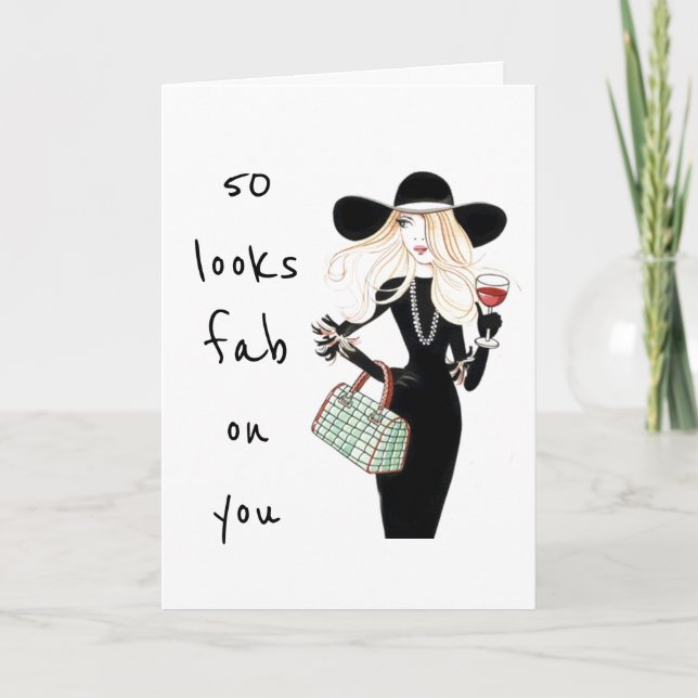 **50th & YOU ARE FABULOUS** ALWAYS! BIRTHDAY CARD Karte (Vorderseite)