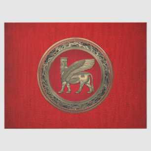 [510] Assyrian Winged Bull - Gold Lamassu Seidenpapier