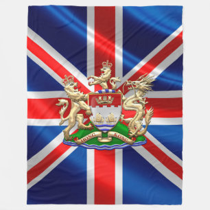 [510] Hongkong Historischer Wappen 1959-1997 Fleecedecke