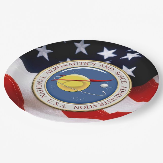 [510] NASA-Emblem [3D] Pappteller (Schrägansicht)