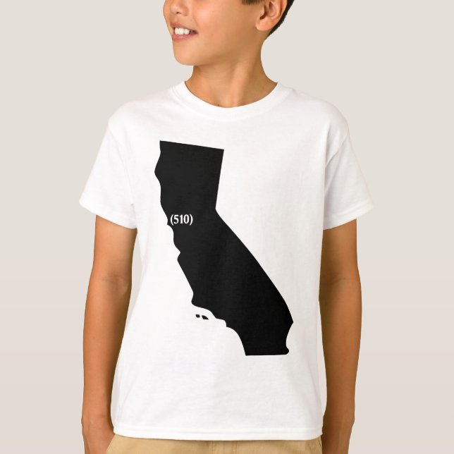 510 Postleitzahl, Kalifornien, Bucht-Bereich T-Shirt (Vorderseite)