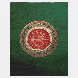 [510] Vegvisir - Viking Gold Magic Runic Compass Fleecedecke